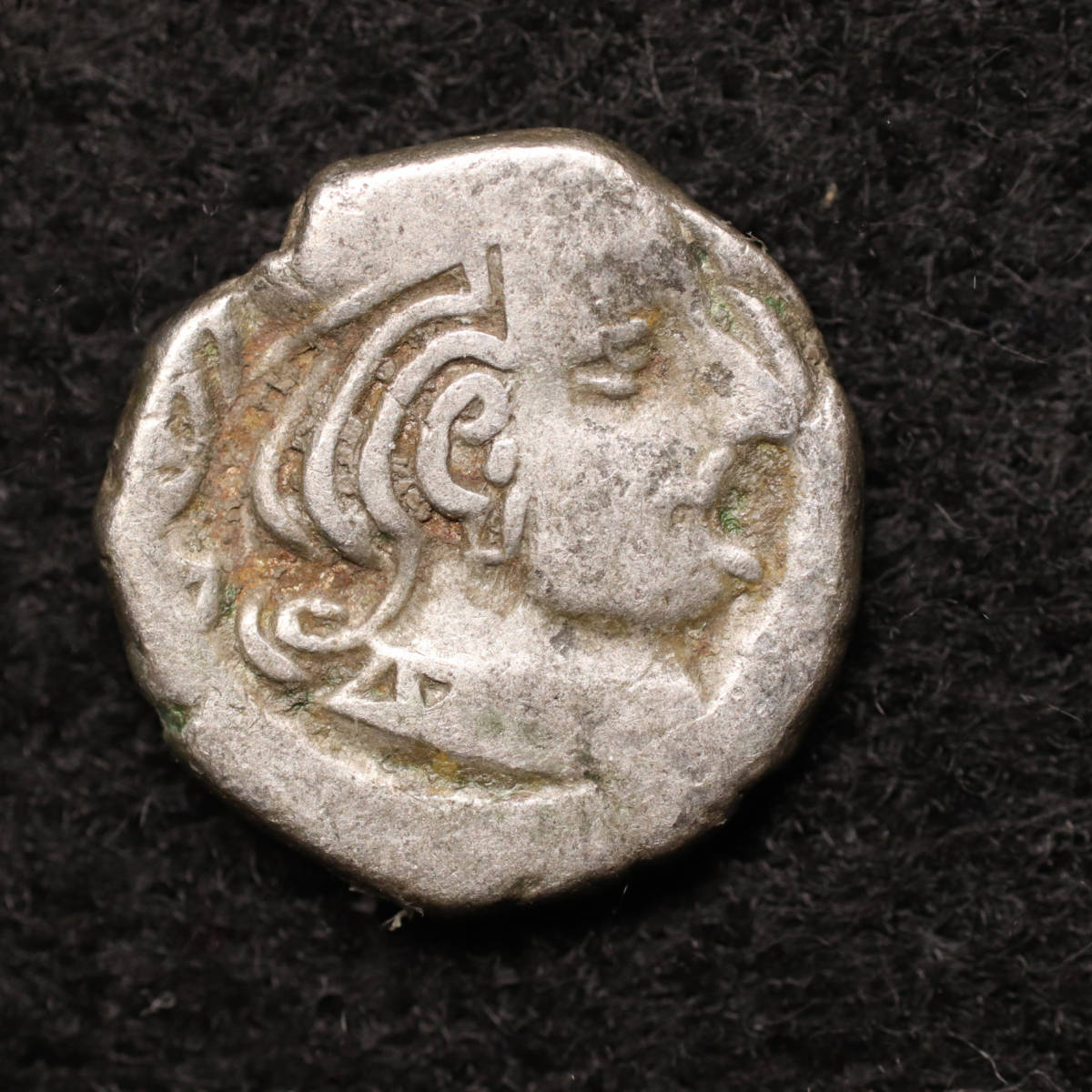 インド・スキタイ王国 西クシャトラパ ドラクマ銀貨（388-415年）[E1370]古代ギリシャコイン,古代ローマ_画像1