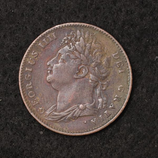 KM#677/イギリス ジョージ4世 ファージング銅貨（1822）[E1627]コイン　_画像1