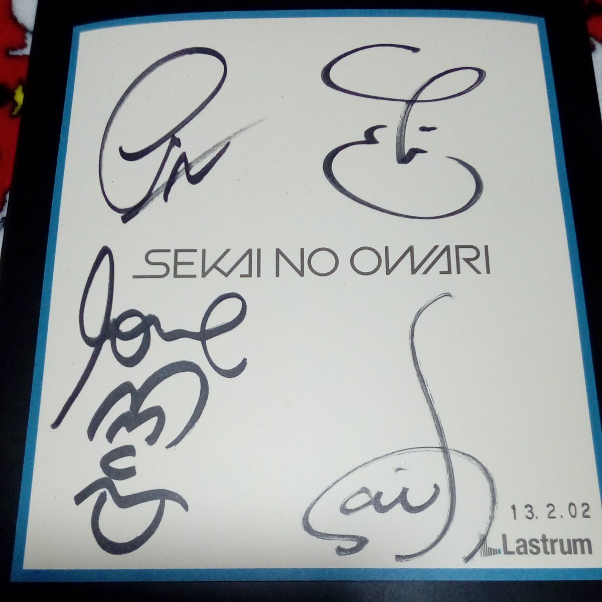 SEKAI NO OWARI autograph autograph square fancy cardboard sekaowaend of the worldse kai noowali