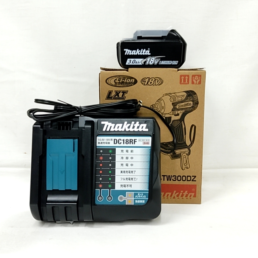 マキタ 18V 充電式インパクトレンチ TW300DZ+充電器(DC18RF)[USB端子付]+バッテリBL1830B[3.0Ah]【日本国内・マキタ純正品・新品/未使用】_画像1