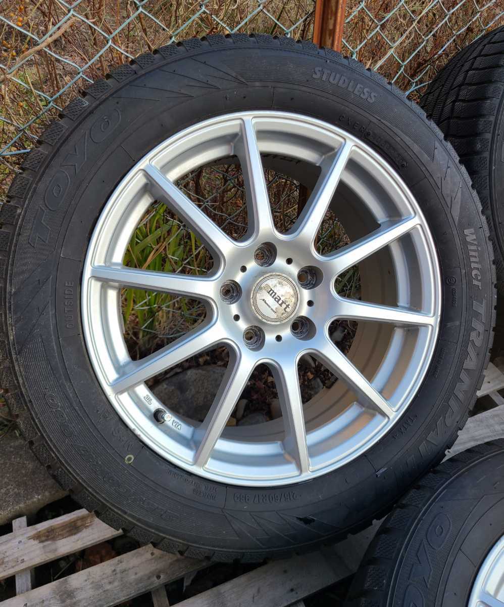 美品☆マナレイスポーツ SMART 2020年製 スタッドレス 215/60R17 7J pcd114.3 5H アルファード ヴェルファイア タイヤ ホイール 4本セット_画像4