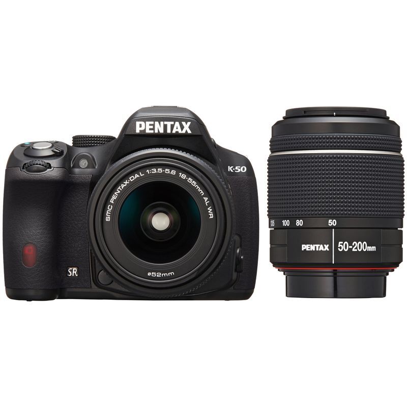 RICOH デジタル一眼レフ PENTAX K-50 DAL18-55mmWR・DAL50-200mmWRダブルズームキット ブラック K-