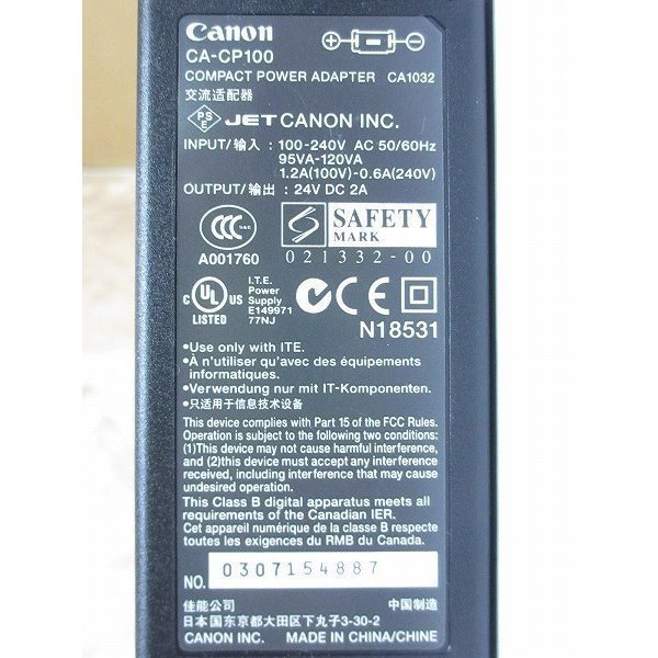 AD32007★ Canon  Canon★AC адаптер ★CA-CP100★ гарантия  включено ！  блиц-цена ！