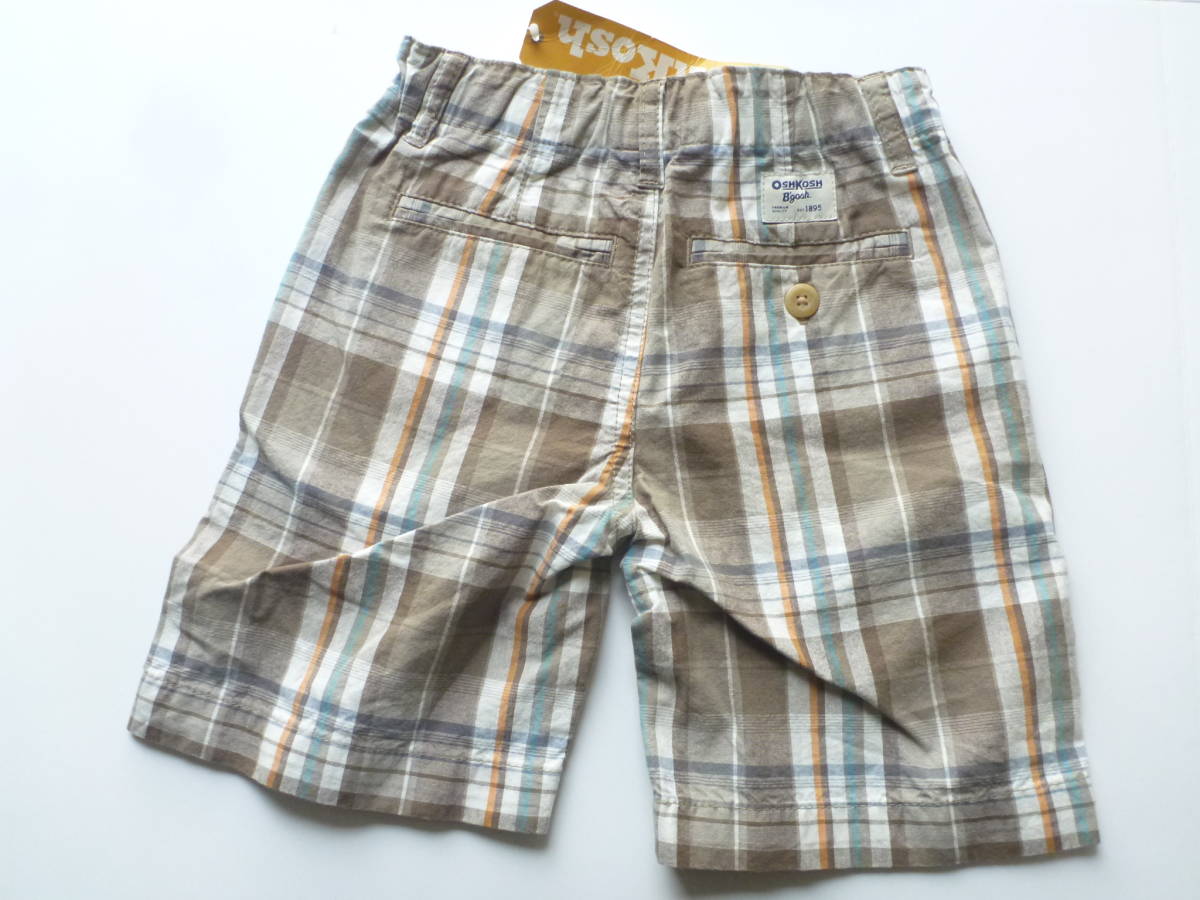 新品 OSHKOSH オシュコシュ★人気ブランド　茶　ブラウン系　チェック柄　パンツ　110_画像2