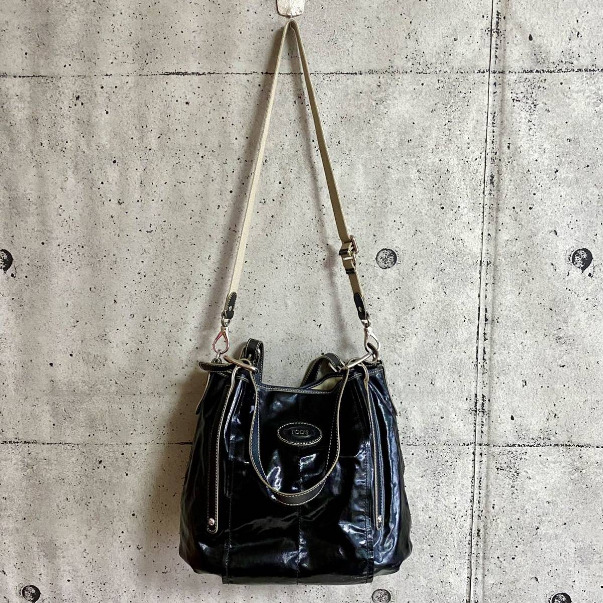 本物 TODs トッズ 2way レザーバッグ トートバッグ ショルダー 本物 TODs トッズ 2way レザーバッグ トートバッグ ショルダー