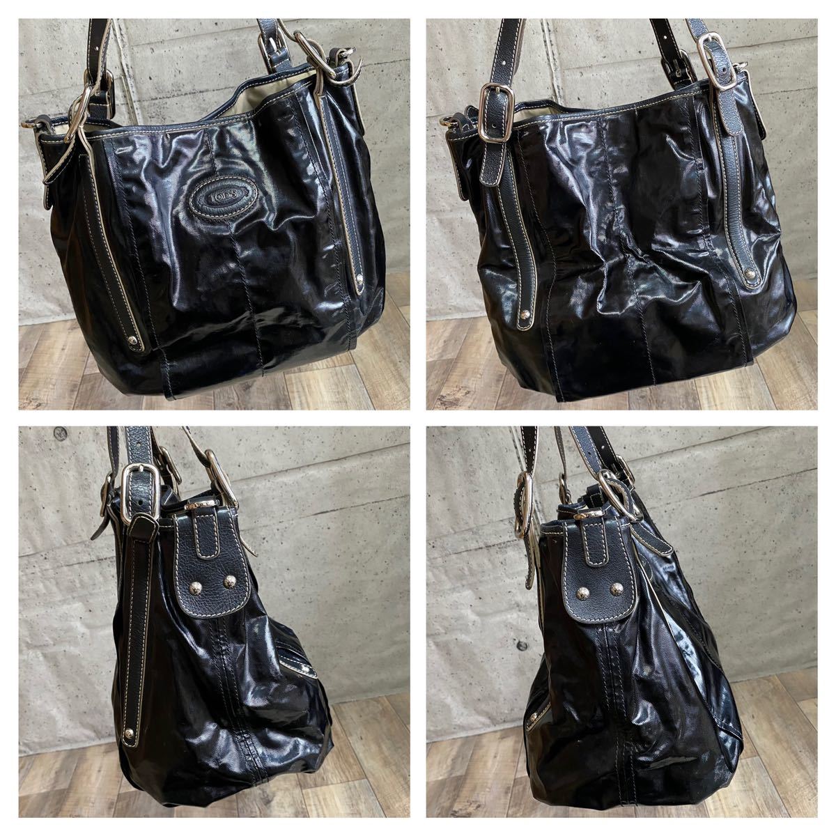 本物 TODs トッズ 2way レザーバッグ トートバッグ ショルダー 本物 TODs トッズ 2way レザーバッグ トートバッグ ショルダー