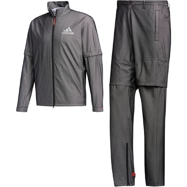  last 1 point! postage 520 jpy ~ new goods * regular price 27500 jpy *adidas GOLF* water-repellent *. manner *2WAY multi ue The - stretch Golf suit top and bottom SET* black *M