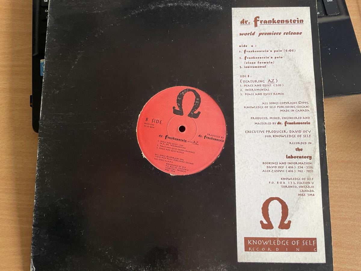 【アングラ、レア盤、ヒップホップ 90s】 Dr. Frankenstein* Frankenstein's Pain / Peace And Quiet レコード アナログの画像1