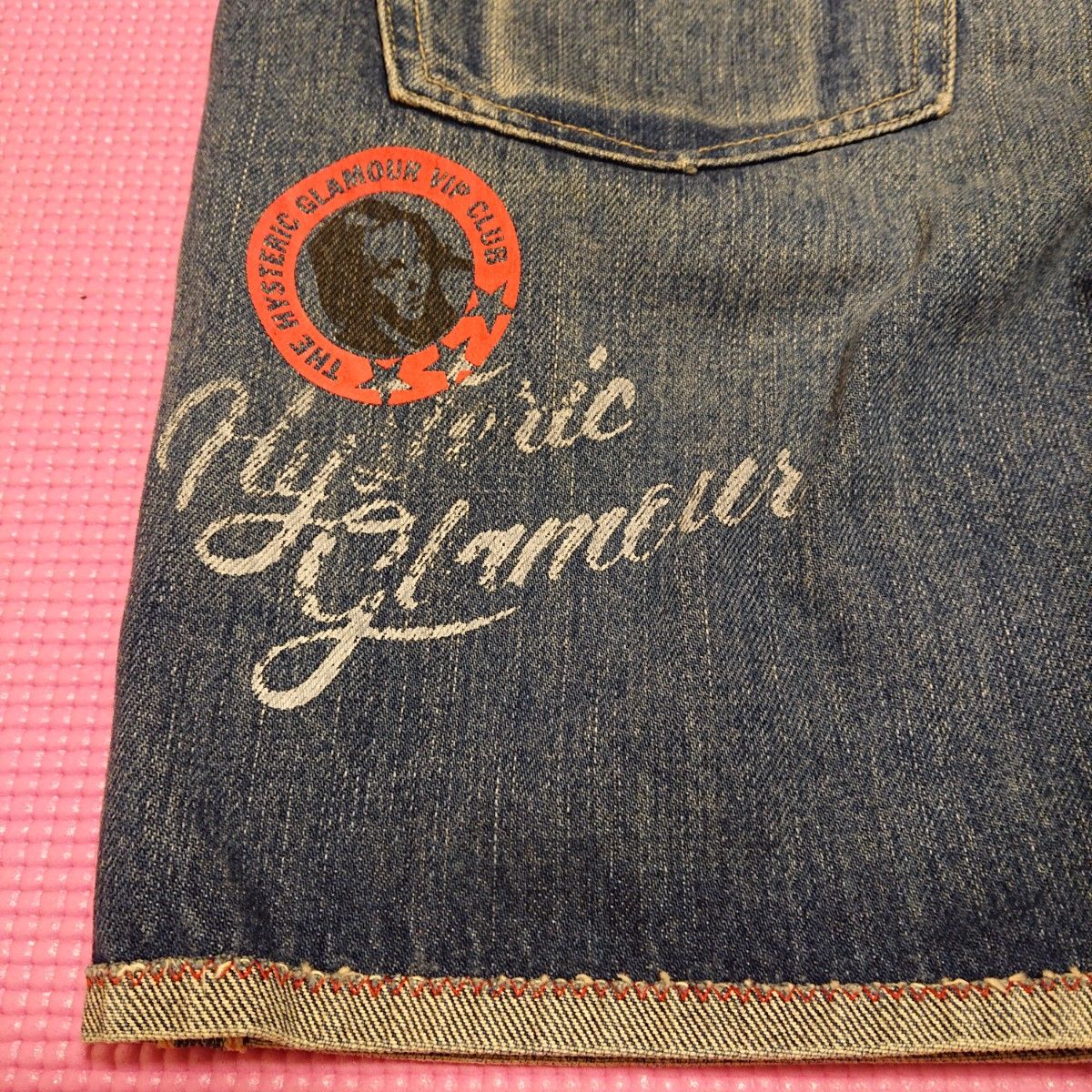 ヒステリックグラマー プリントデニム ショートパンツ 　レディース　S　スタッズ　ハーフパンツ　HYSTERIC GLAMOUR