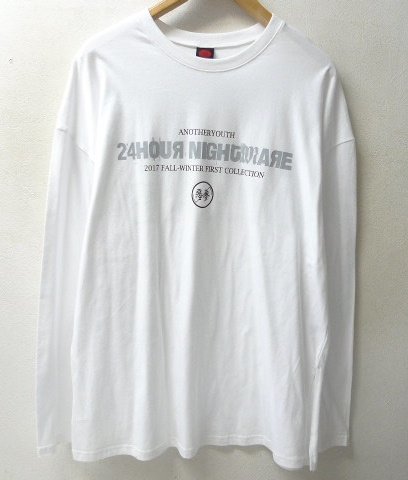 ◆ANOTHER YOUTH アナザーユース メッセージプリント ロンT Tシャツ 白　美品_画像1