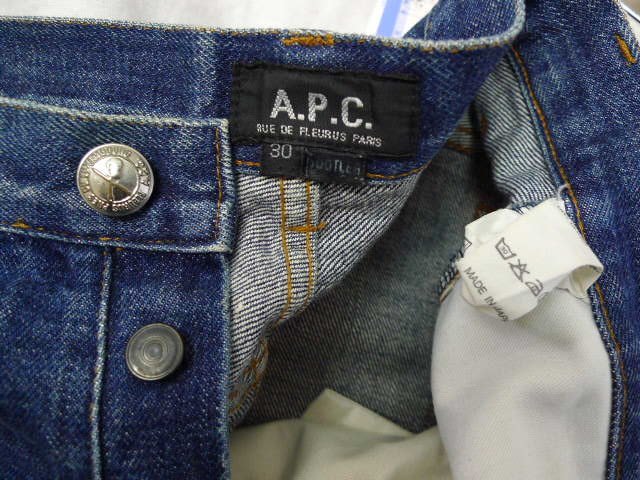◆APC アーペーセー Bootleg ヴィンテージ加工 セルビッチ 耳付き デニム パンツ サイズ30_画像3