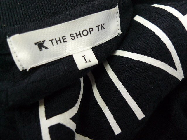 *THE SHOP TK Takeo Kikuchi MARINHA Logo thin knitted cut and sewn navy size L