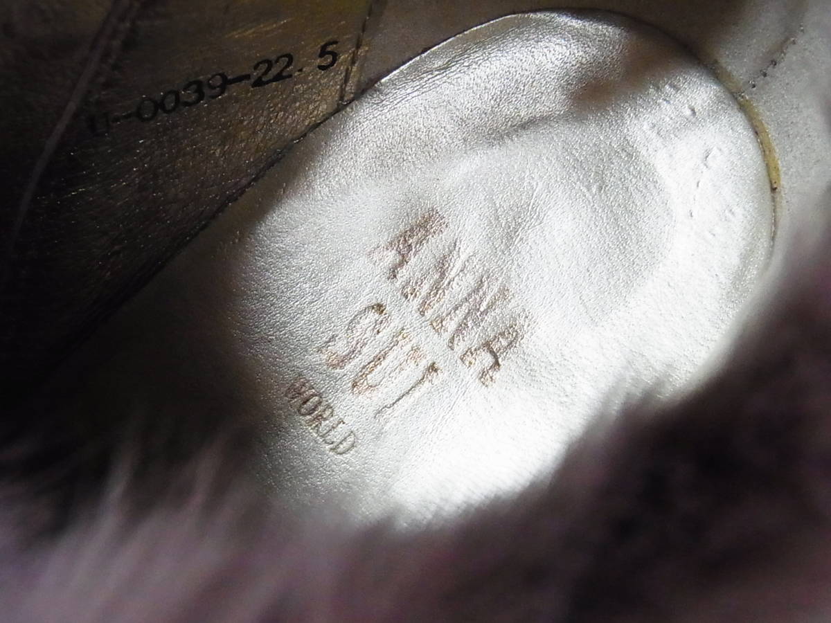  прекрасный товар ANASUI Anna Sui искусственный мех кожа Short ботиночки оттенок бежевого размер 22.5 см 