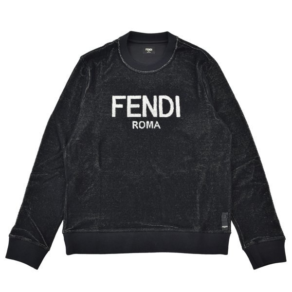 新品【Sサイズ】FENDI フェンディ パイル ロゴ トレーナー/ブラック