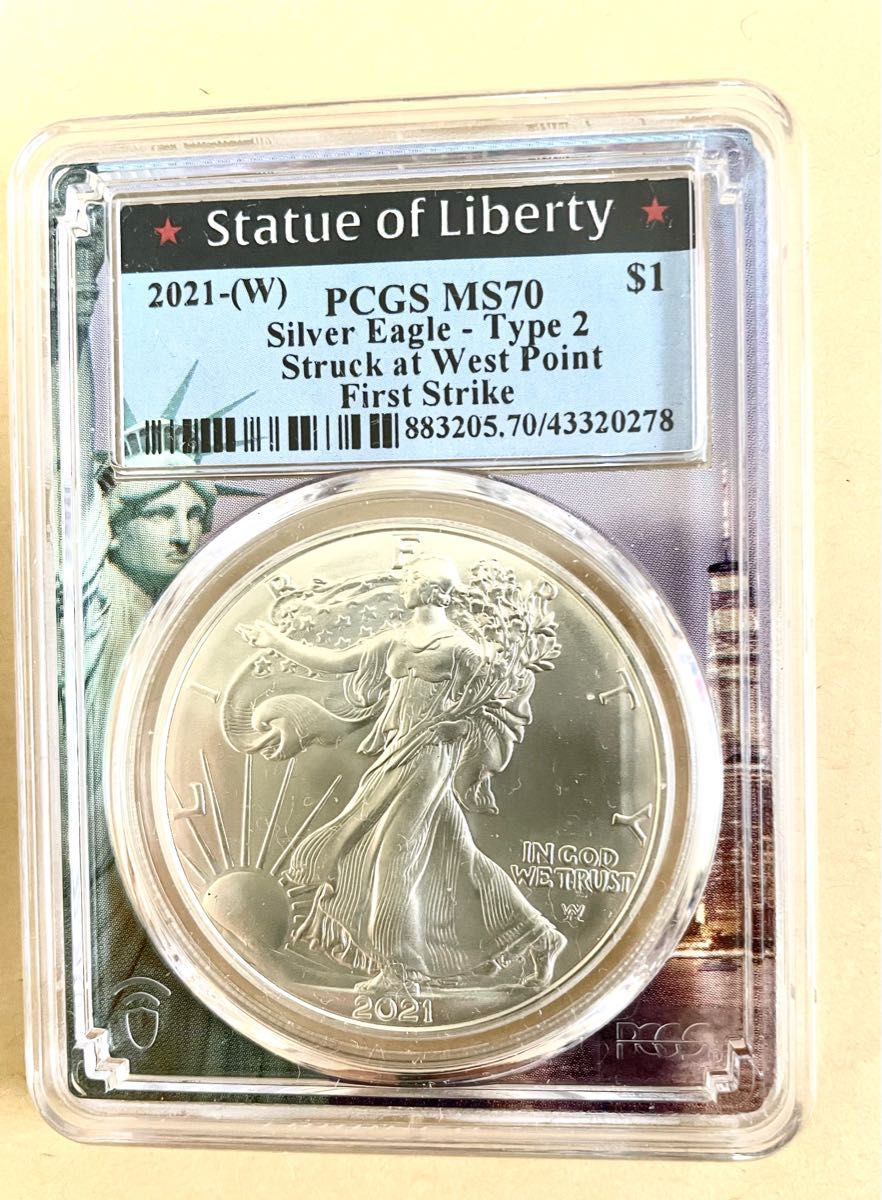 PCGS最高鑑定 新デザイン 自由の女神 2021(W) アメリカ イーグル銀貨