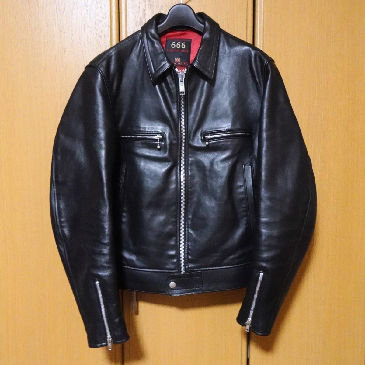 666 Leather Wear シングルライダースジャケット 40 黒 ブラック My