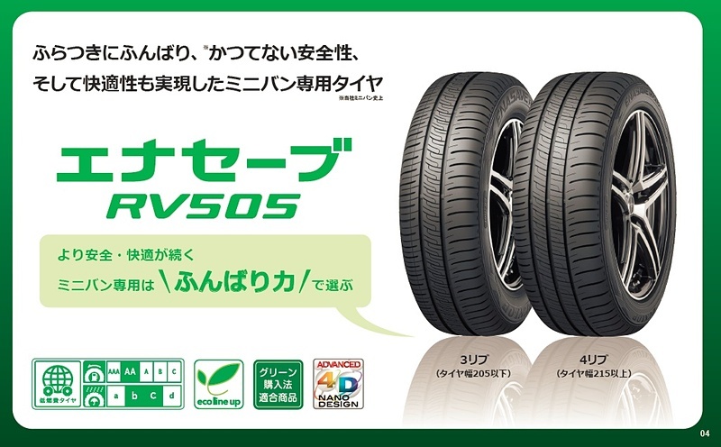 ◆2024年製造品♪SUV＆ミニバン用タイヤ◆215/60R16 エナセーブRV505 215/60-16 215/60/16 215-60-16 ヴェゼル オデッセイ エスティマ MPV_◆現行型モデル♪エナセーブRV505 正規品◆