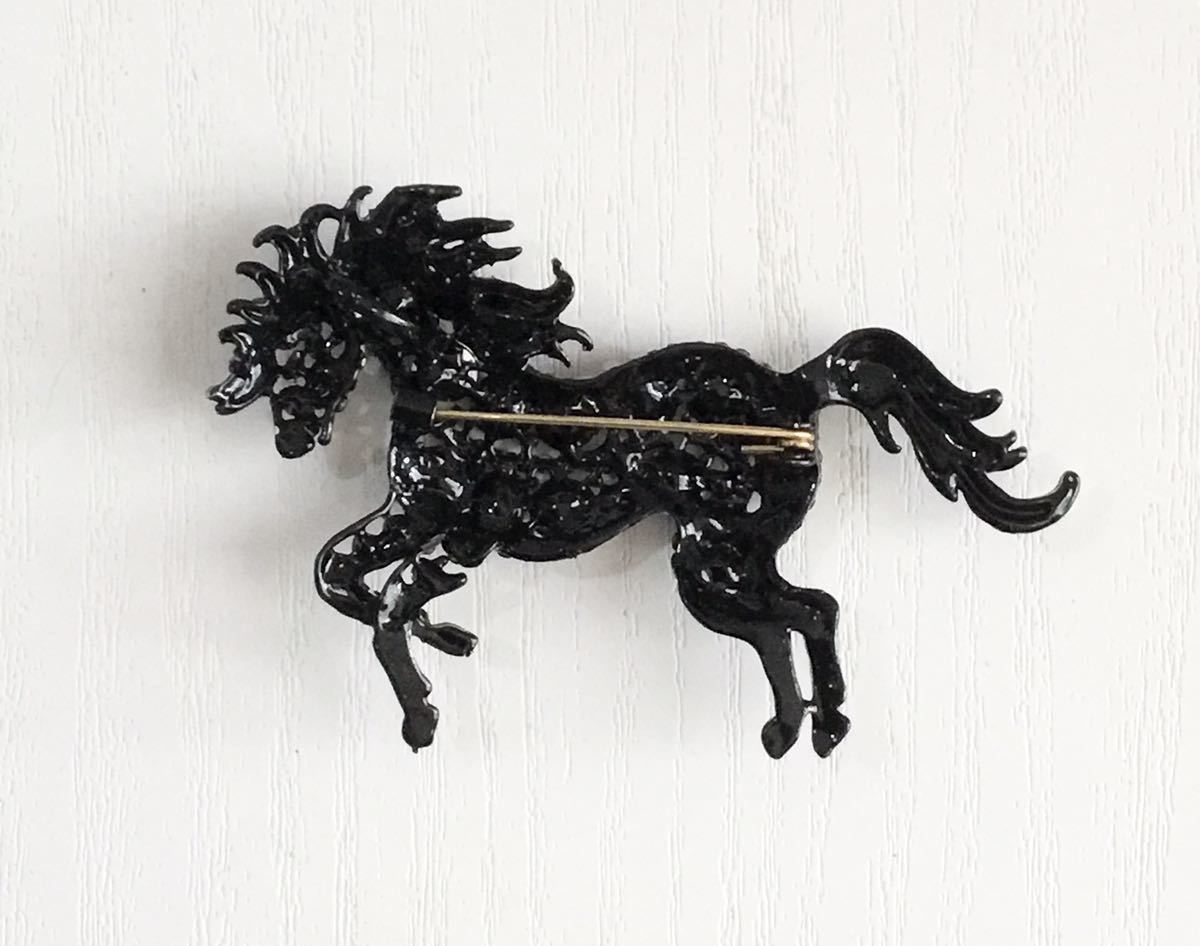  верховая езда чёрный лошадь брошь стразы черный красота 