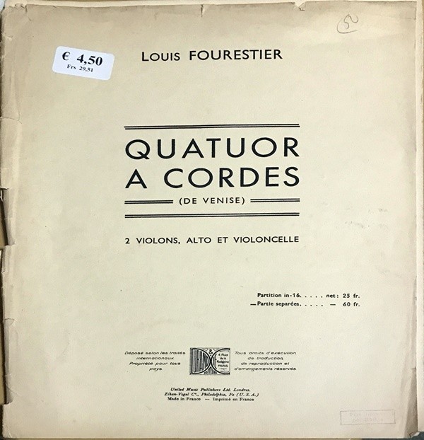  Louis *fre стойка e струна приятный 4 -слойный . искривление импорт музыкальное сопровождение louis fourestier Quatuor? cordes (de Venise) иностранная книга 