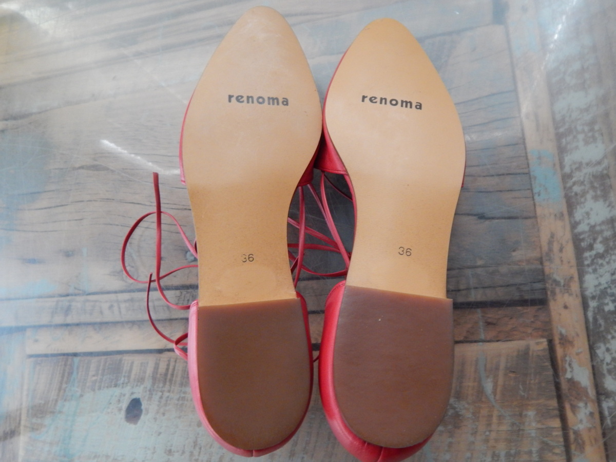 ○○○renoma フラットシューズ バレエシューズ 赤 (保管品
