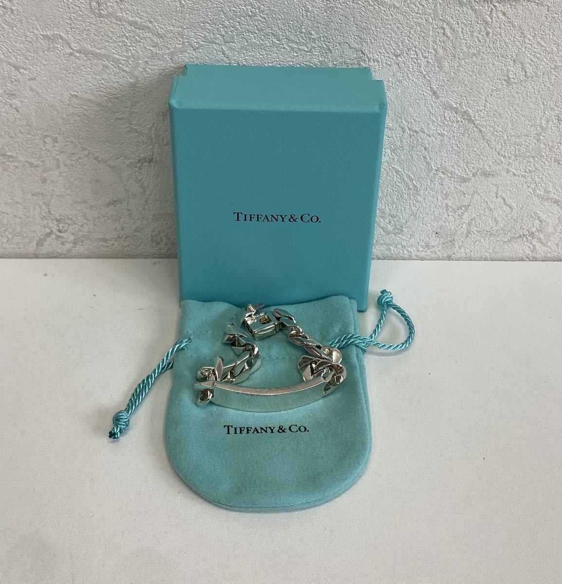 Tiffany ID Bracelet ティファニー アイディー ブレスレット size 18cm シルバーアクセサリー 箱付き 極美品 シルバー 925