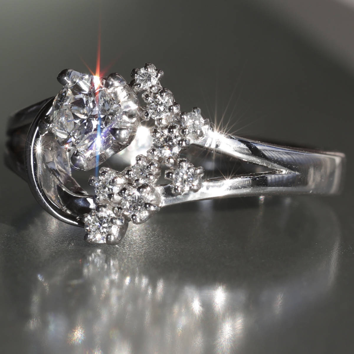 Pt900 Wish upon a star ダイヤモンド 0.310ct 0.09ct リング 8号 プラチナ フェスタリア_画像5