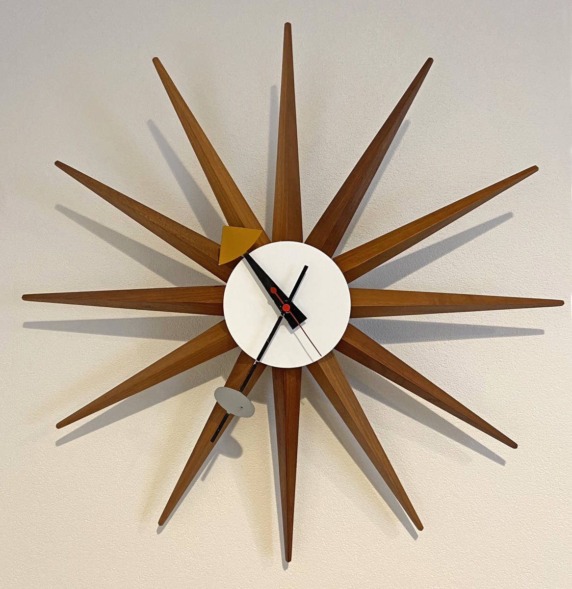  редкость! оригинал George Nelson Howard Miller Sunburst Clock George * Nelson Howard * зеркало фирма 50*s Mid-century 