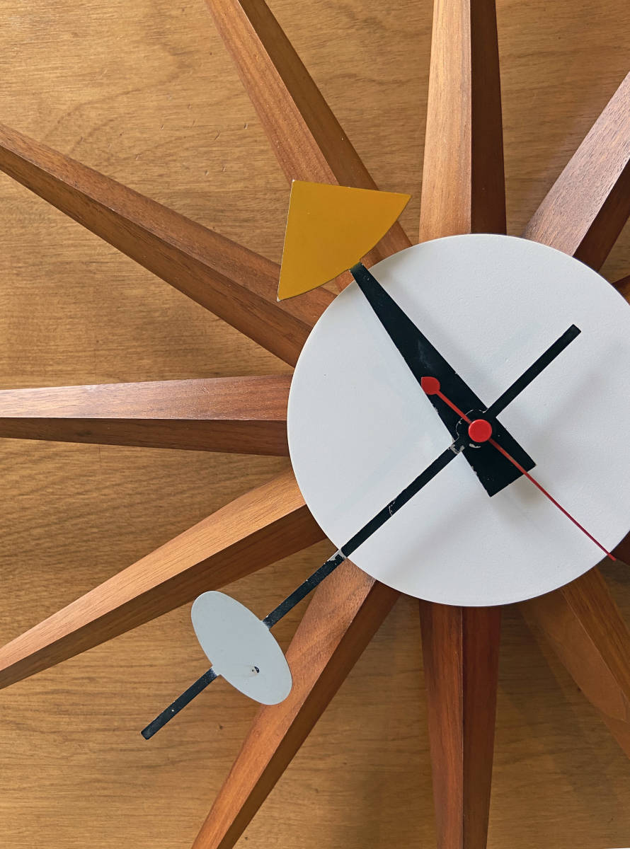  редкость! оригинал George Nelson Howard Miller Sunburst Clock George * Nelson Howard * зеркало фирма 50*s Mid-century 