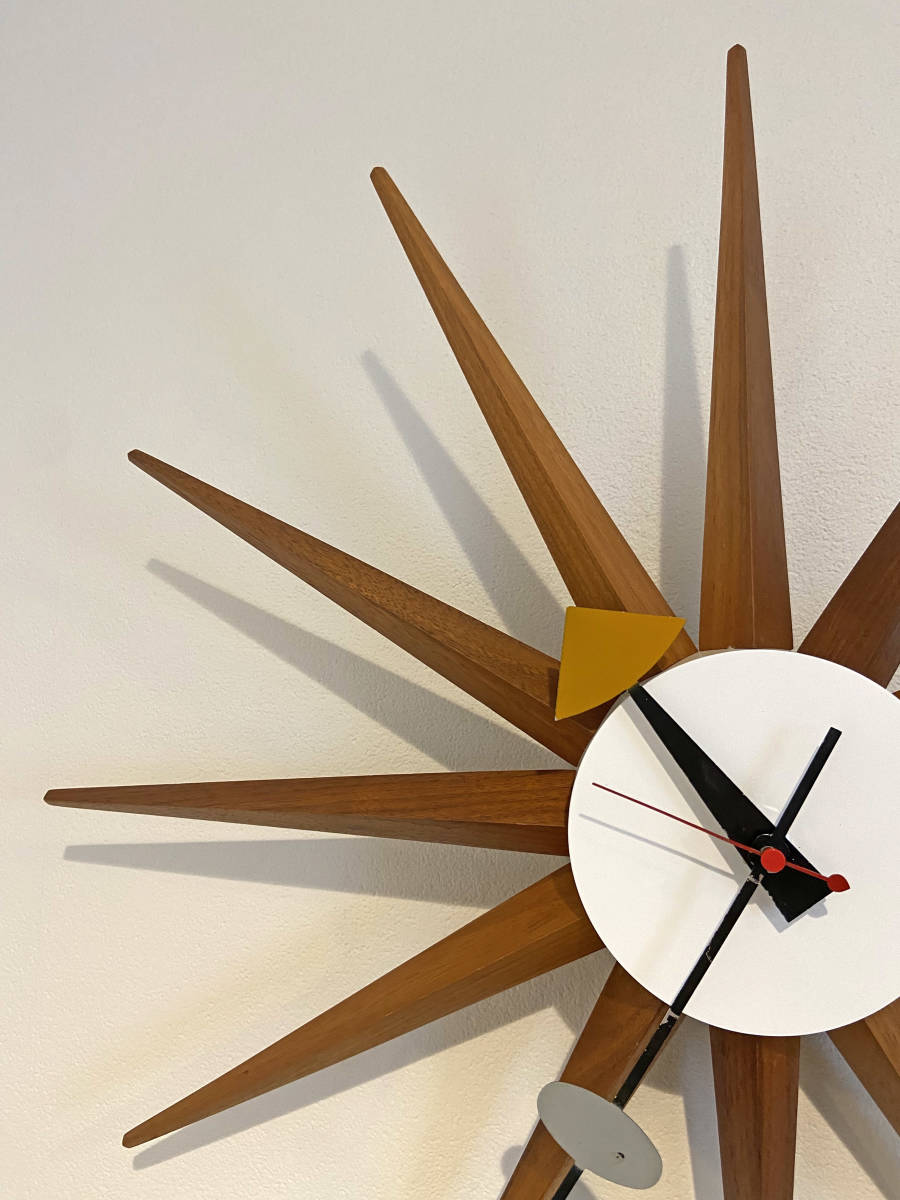  редкость! оригинал George Nelson Howard Miller Sunburst Clock George * Nelson Howard * зеркало фирма 50*s Mid-century 