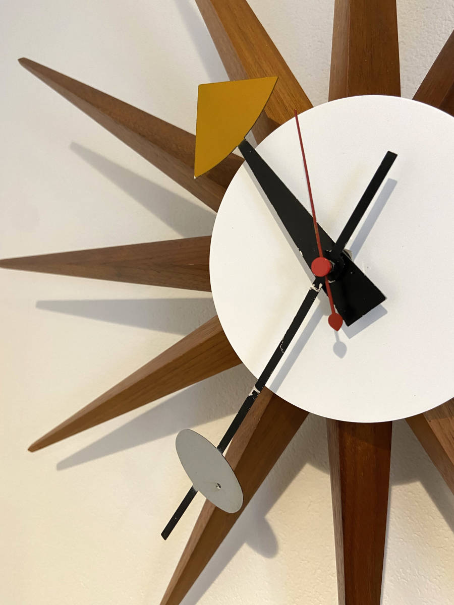  редкость! оригинал George Nelson Howard Miller Sunburst Clock George * Nelson Howard * зеркало фирма 50*s Mid-century 