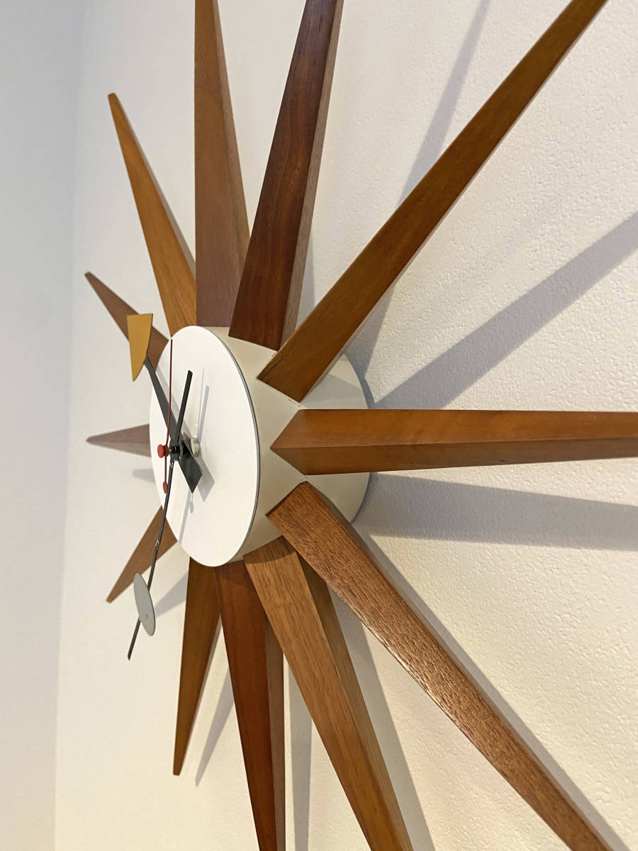  редкость! оригинал George Nelson Howard Miller Sunburst Clock George * Nelson Howard * зеркало фирма 50*s Mid-century 