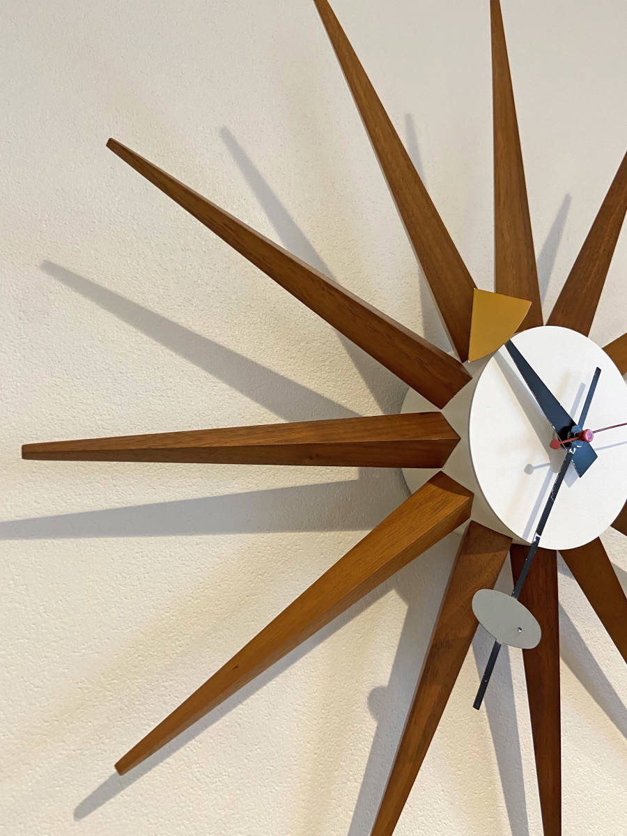  редкость! оригинал George Nelson Howard Miller Sunburst Clock George * Nelson Howard * зеркало фирма 50*s Mid-century 