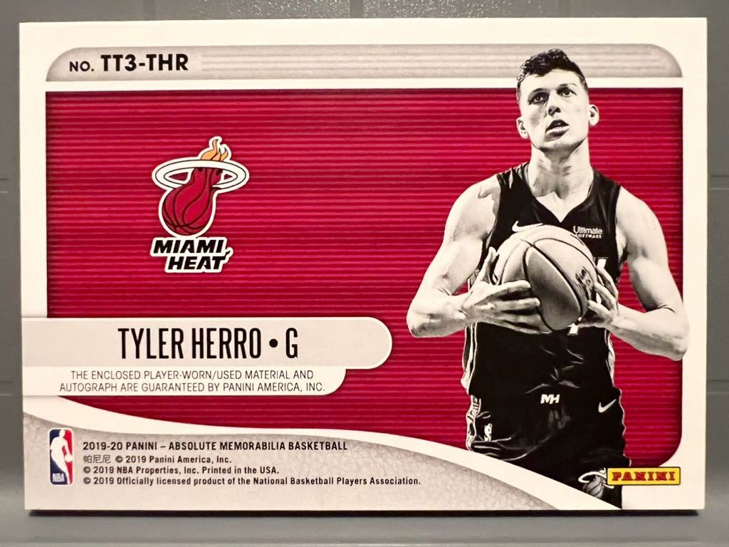 超絶レア/199 RC Auto Jersey Ball 19 Panini Tyler Herro タイラー・ヒーロー NBA ルーキー サイン 実使用 ユニフォーム ボール 6th Man賞_画像2