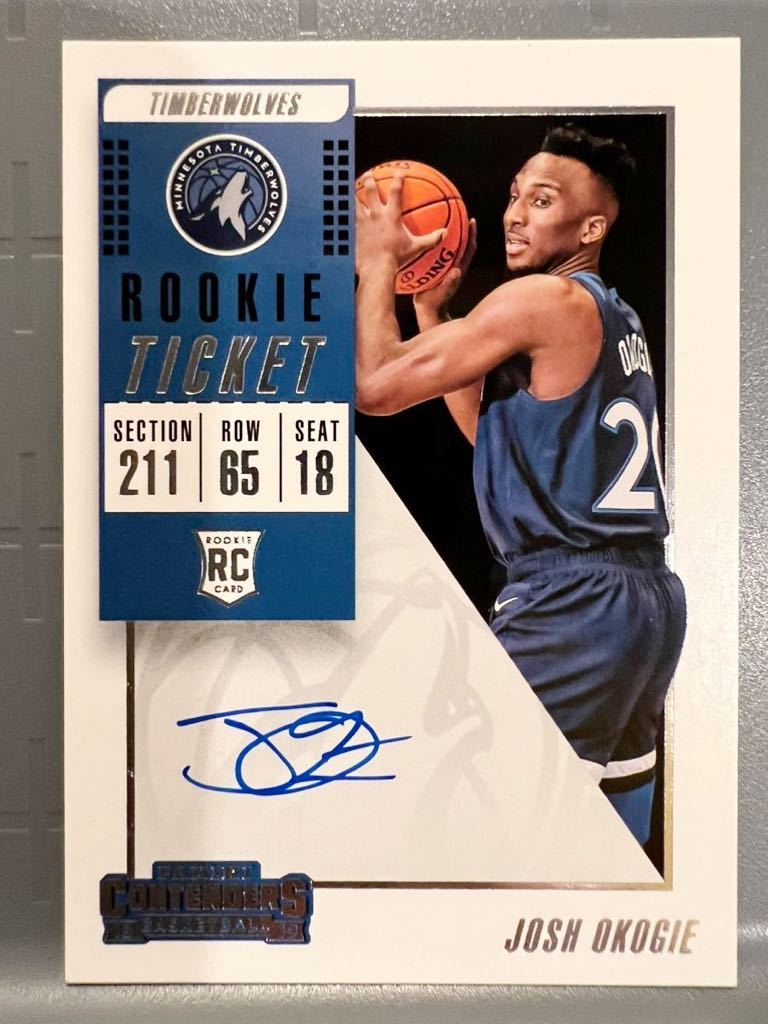 激レア RC Auto 18 Panini Rookie Ticket Josh Okogie ジョシュ・オコーギー NBA 直筆 ルーキー サイン カード バスケ Suns サンズ 大活躍_画像1