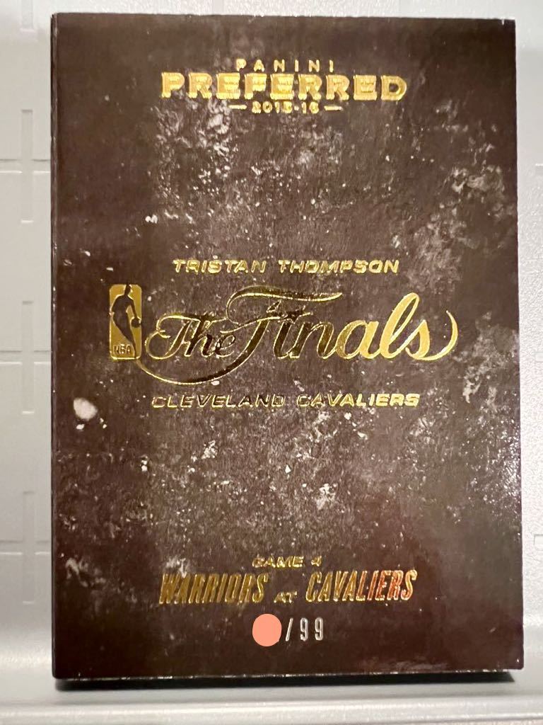 鬼レア99枚限定 Booklet 15 NBA Finals 実使用 Jumbo Jersey Panini Preferred Tristan Thompson トンプソン Cavs Warriors Game 4 バスケ