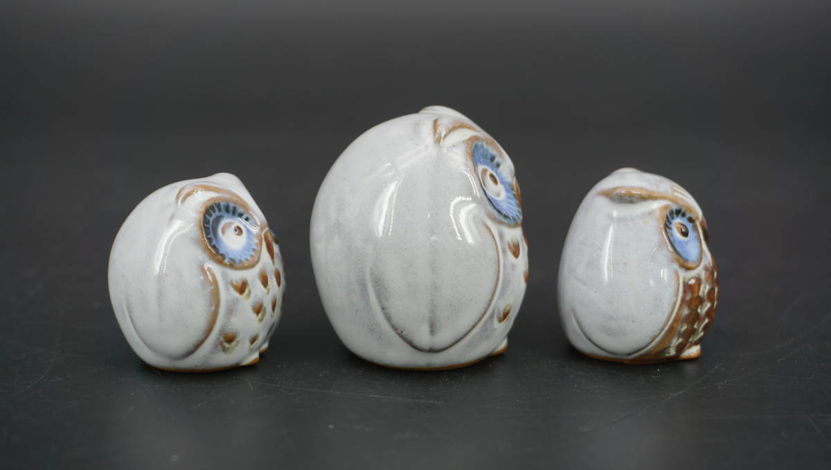 フクロウふくろう置物飾物縁起物民芸品3点セット| JChere雅虎拍卖代购