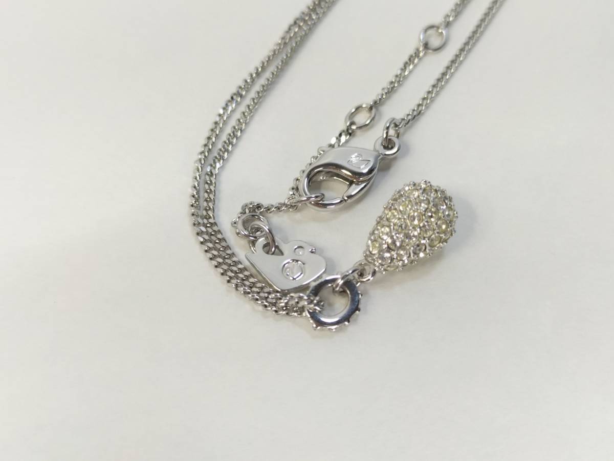 【パケ無料】極美品 SWAROVSKI ドロップ ネックレス シルバー 1023992 ペンダント スワロフスキー アクセサリー [s1057]_画像3