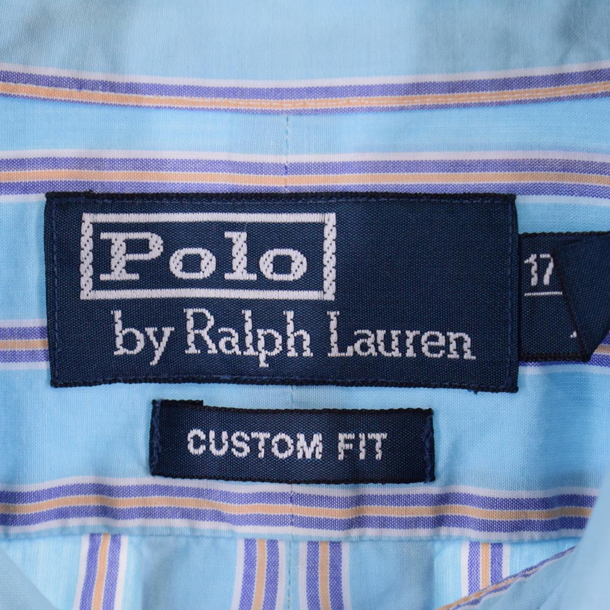 古着 ラルフローレン Ralph Lauren POLO by Ralph Lauren 長袖 ボタンダウンストライプシャツ メンズXL /eaa322577_画像3