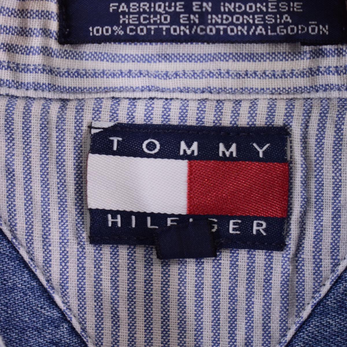 古着 90年代 トミーヒルフィガー TOMMY HILFIGER 長袖 ボタンダウンデニムシャツ メンズXL ヴィンテージ /eaa323358_画像3