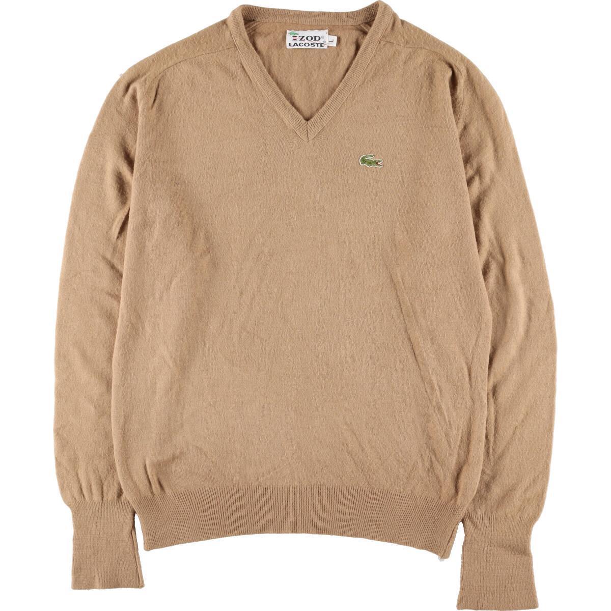 古着 70年代 ラコステ LACOSTE IZOD Vネック アクリルニットセーター メンズL ヴィンテージ /eaa324054_画像1