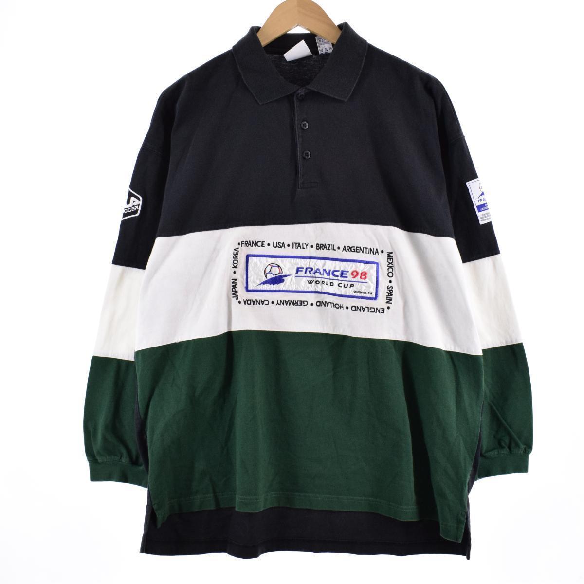 古着 フィラ FILA world cup FRANCE 98 長袖 ポロシャツ メンズL /eaa305668_画像1