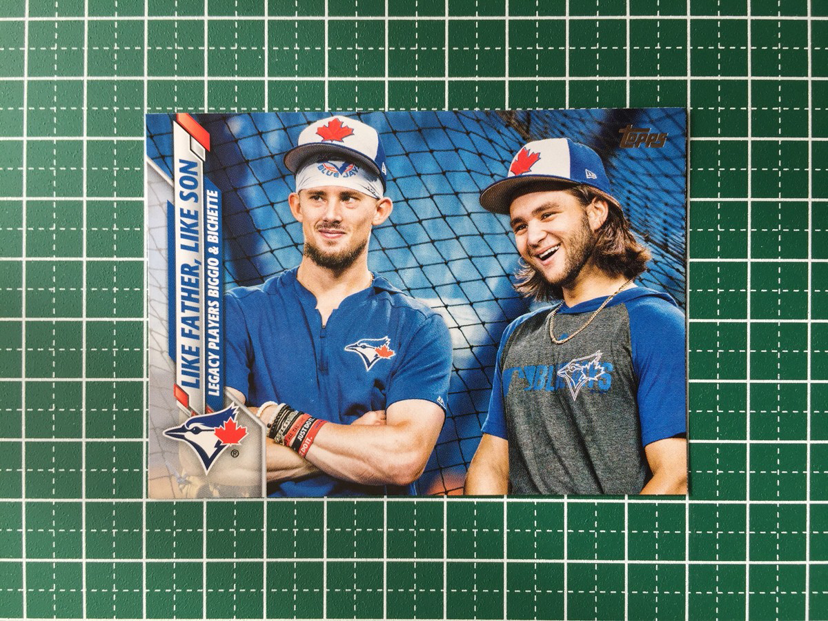 ★TOPPS MLB 2020 SERIES 1 #61 LIKE FATHER, LIKE SON［TORONTO BLUE JAYS］ベースカード 20★_画像1