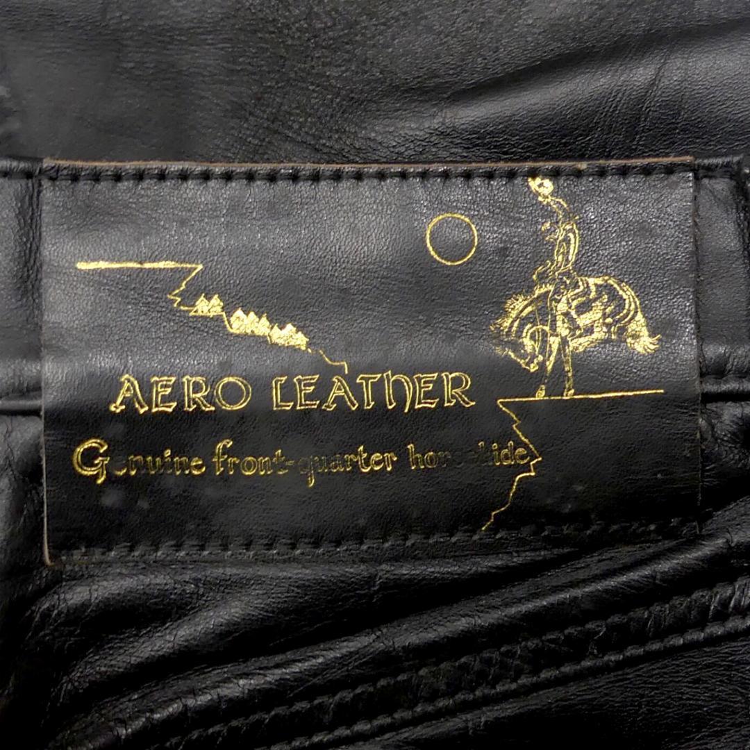 即決 Aero Leather W29 レザーパンツ エアロレザー メンズ 黒 ホース