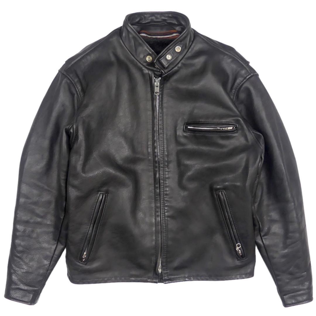 米国製】Schott レザージャケット 黒 42 コーチジャケット 本革 米国製】Schott レザージャケット 黒 42 コーチジャケット 本革