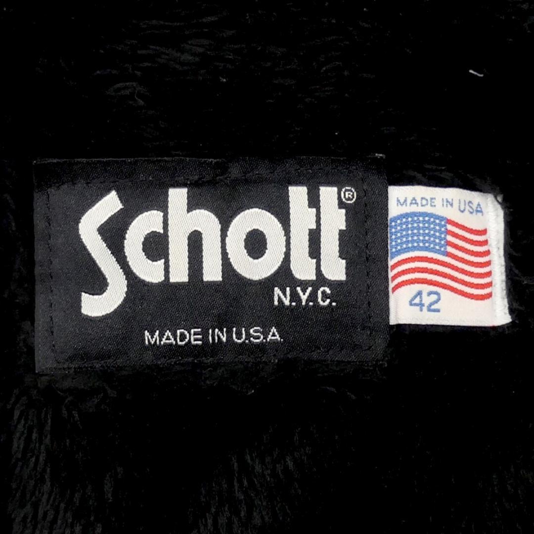 即決 アメリカ製 Schott メンズXL レザーライダースジャケット