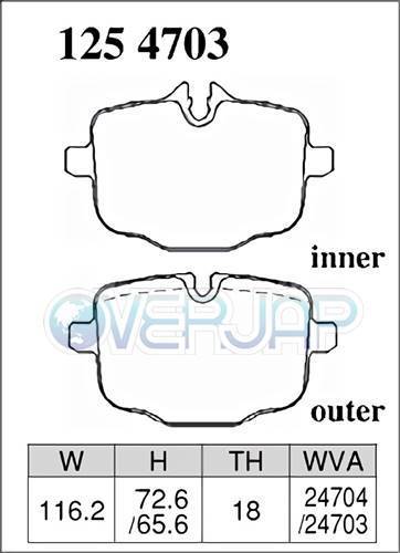 M1254703 DIXCEL Mタイプ ブレーキパッド リヤ用 BMW F10(SEDAN) FV44M 2011/7～2017/10 M5 M CARBON CERAMIC BRAKE車不可_画像2