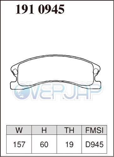 P1910945 / 1950791 DIXCEL プレミアム ブレーキパッド 1台分セット CHRYSLER/JEEP GRAND CHEROKEE WJ40/WJ47 1999～2005 4.0/4.7 AKEBONO_画像2