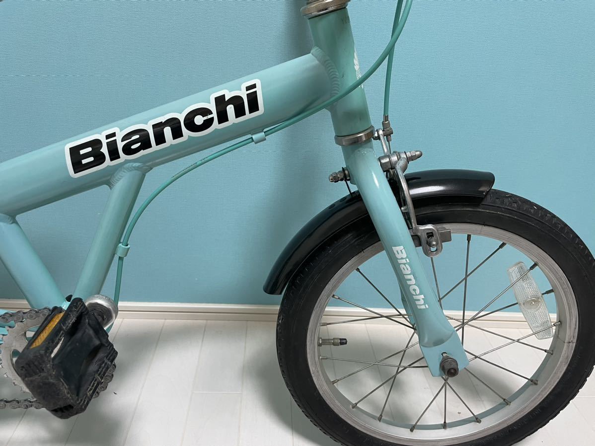 【希少品&カスタム】Bianchi Bambino（ビアンキ バンビーノ） サイズ：１６インチ カラー：チェレステ アルミ 子供用自転車の画像8