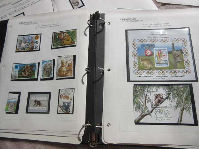 VOSTOK POSTAGE　世界各国の　コアラ、センザンコウ、モモンガ、ハイラックス、などを描いた切手STAMP ALBUM　11 _画像5
