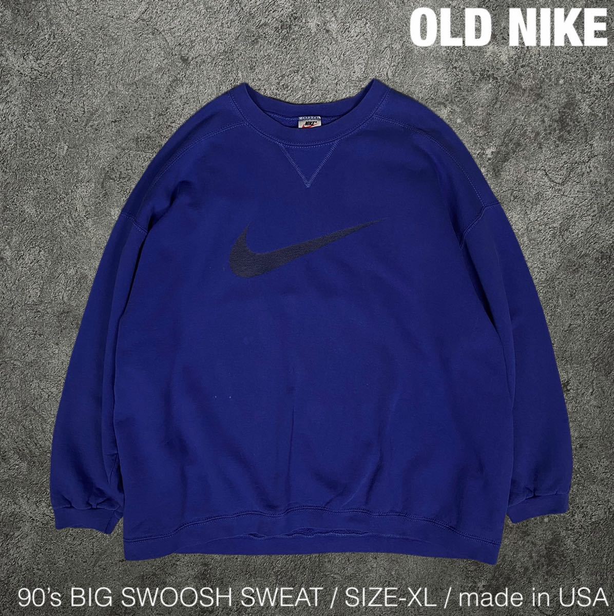 NIKE 90s Vintage тренировочный USA производства XL Nike серебряный бирка 00s Y2K vintage Vintage тренировочный футболка American Casual NIKE тренировочный 